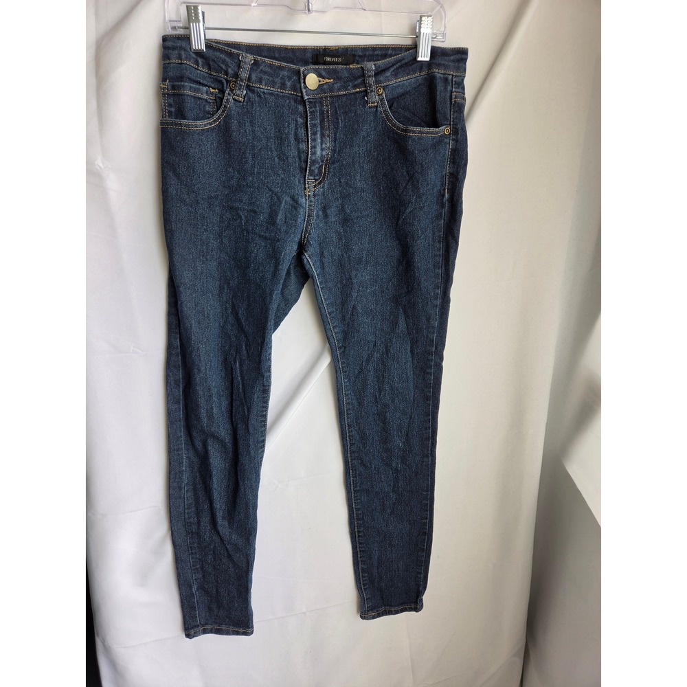 Forever 21 Skinny Jeans Women Blue Dark Wash Skinny Mid Rise Skinny